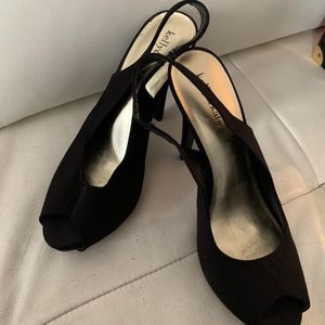 kelly and katie black suede heels